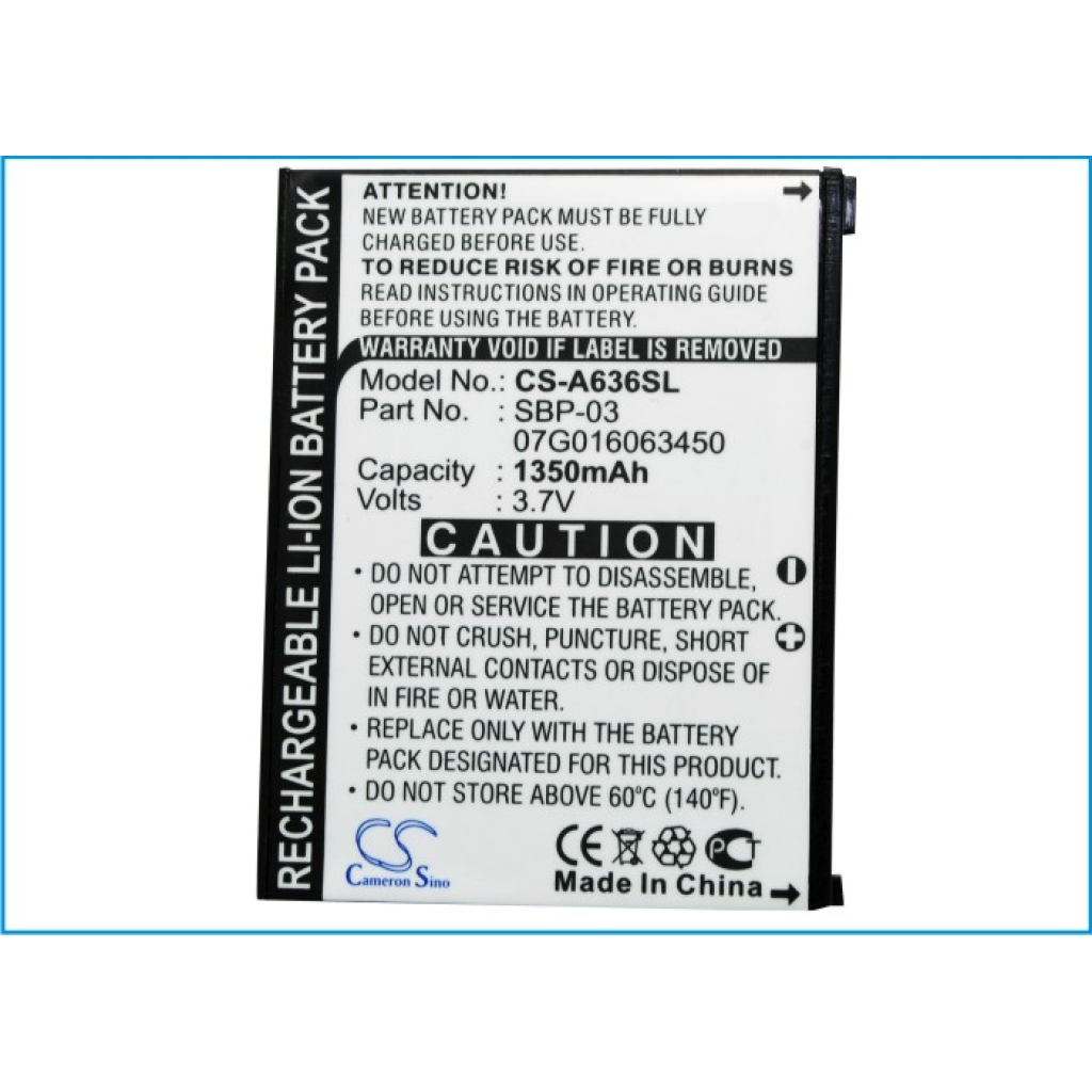 Batéria GPS, navigátora Asus CS-A636SL