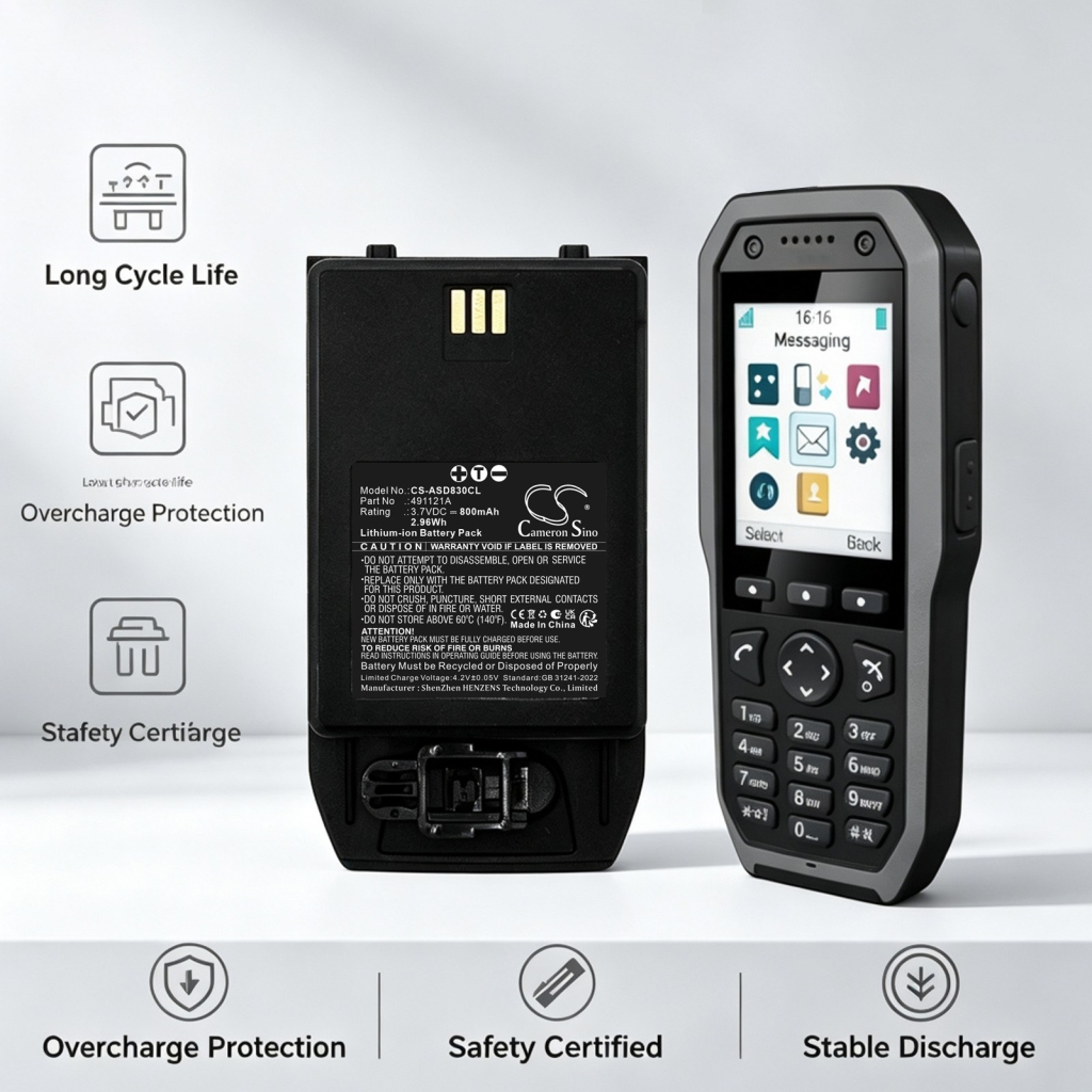 Battery compatible with Ascom CS-ASD830CL