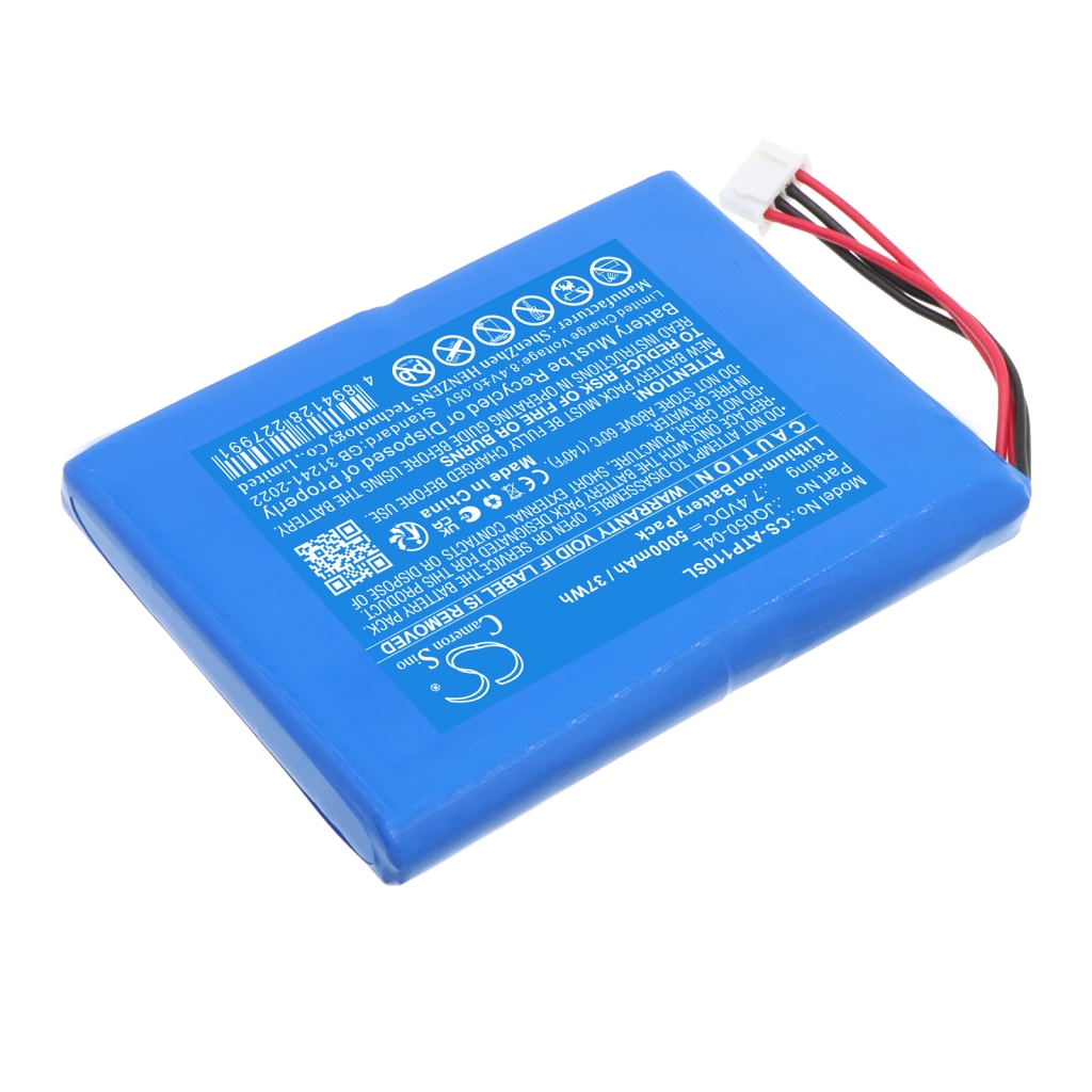 Zadní pohled na modrý pouch pack CS-ATP110SL s varováním a čárovým kódem