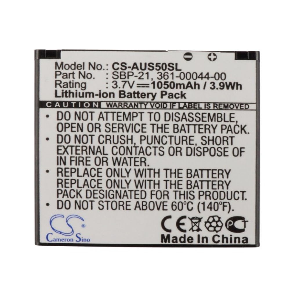 Cameron Sino CS-AUS50SL – čelní pohled na štítek, 3,7V 1050mAh 3,9Wh