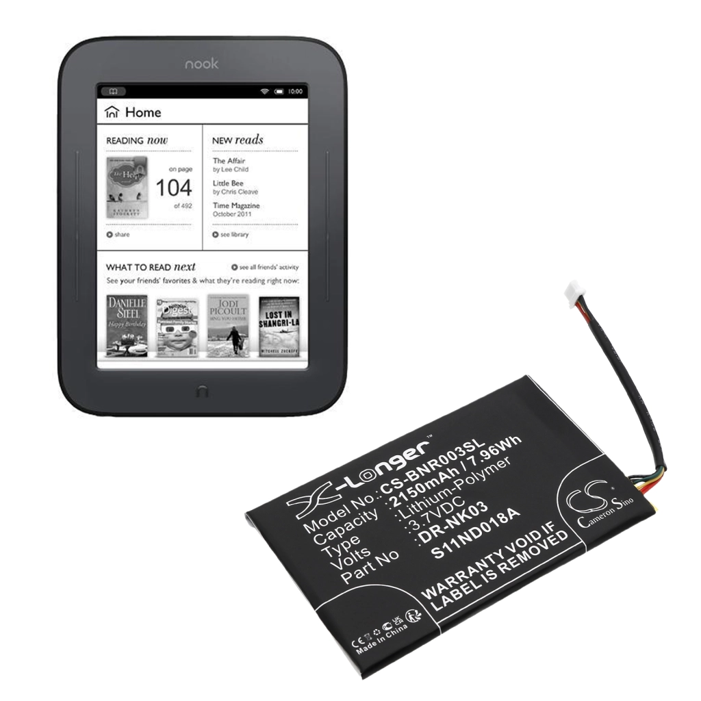 Ebook, eReader Battery Barnes & noble CS-BNR003SL