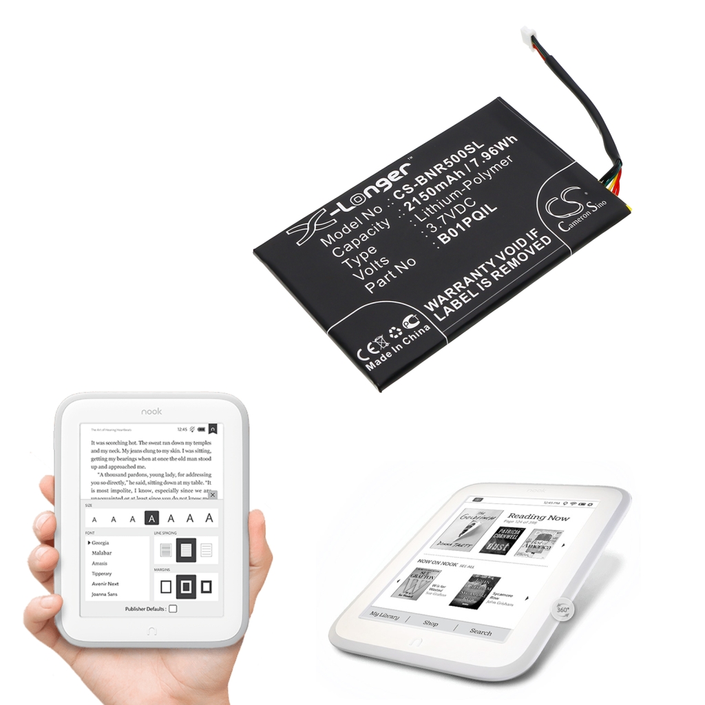 Batérie pre elektronické knihy, elektronické čítačky Barnes & noble CS-BNR500SL
