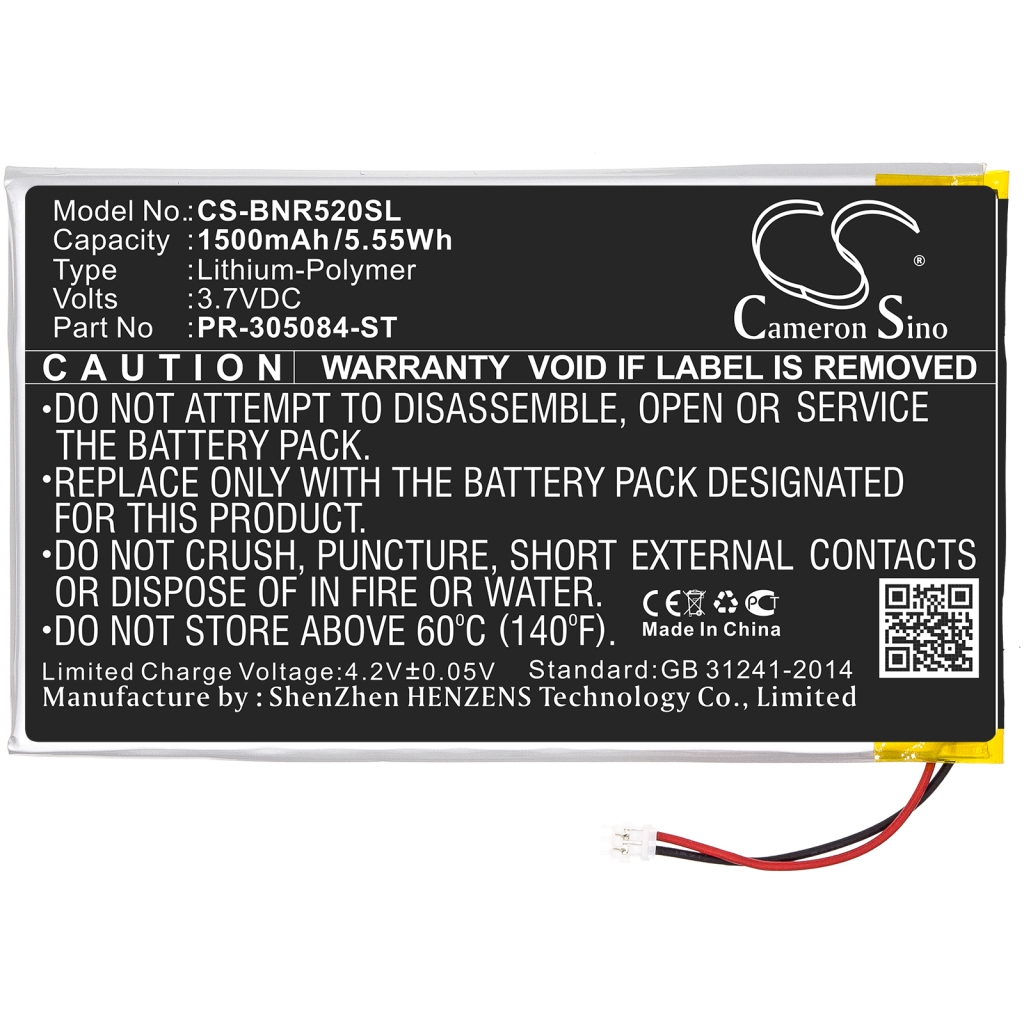 Batérie pre elektronické knihy, elektronické čítačky Barnes & noble CS-BNR520SL