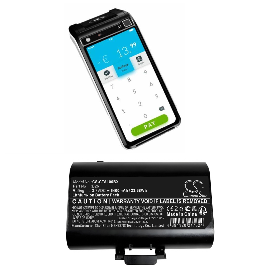 Payment Terminal Battery Castles CS-CTA100BX