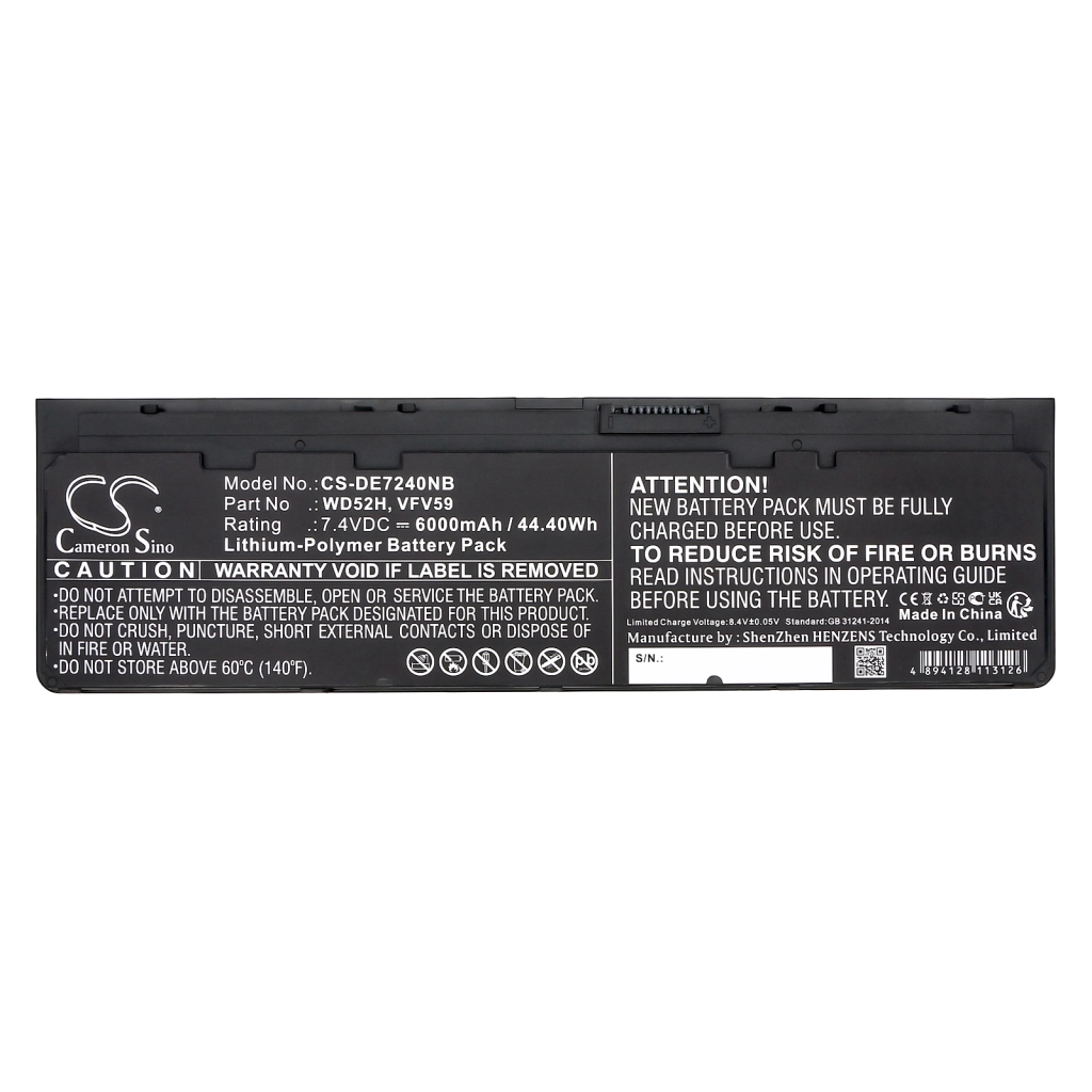 Notebook battery DELL CS-DE7240NB