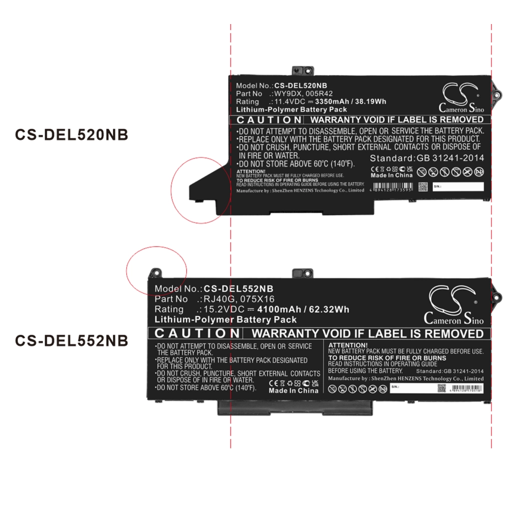 Notebook battery DELL CS-DEL552NB