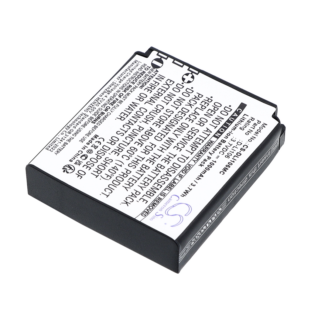 Battery compatible with KODAK PENTAX CS-DLI106MC