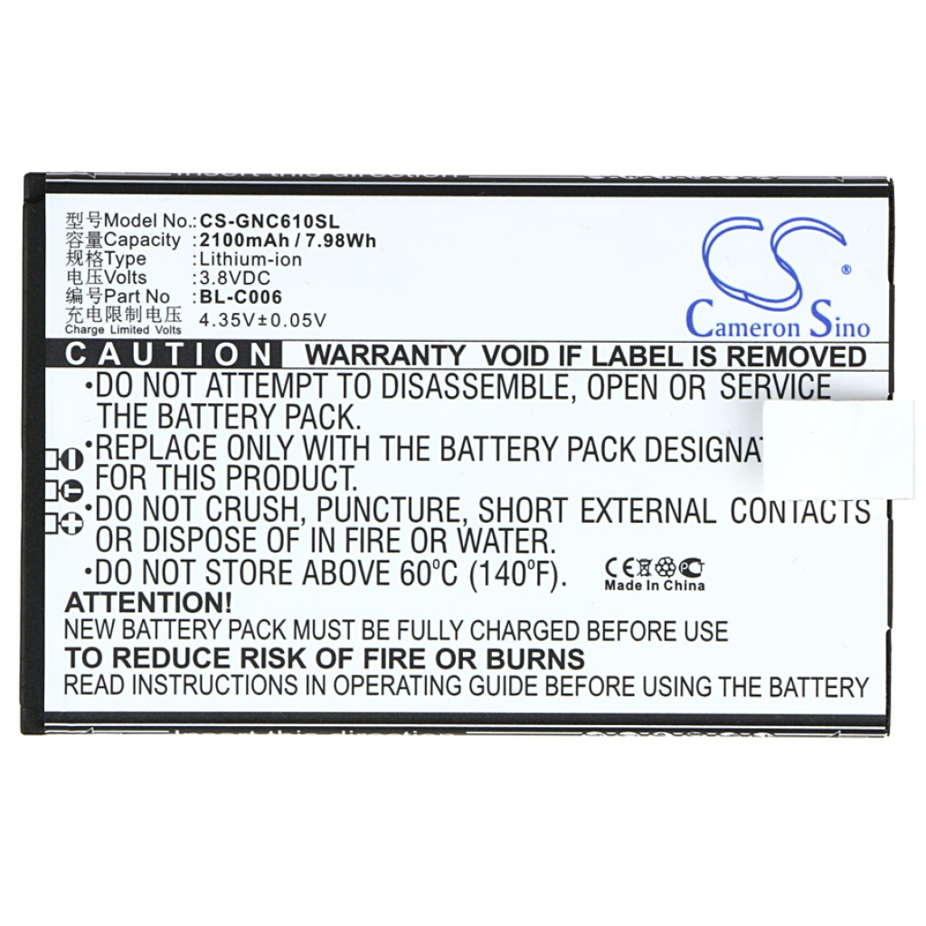 Baterie kompatibilní s GIONEE CS-GNC610SL