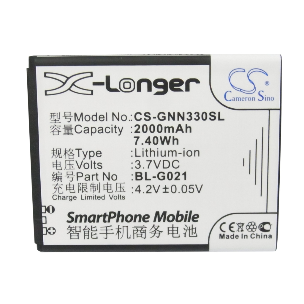Přední štítek baterie CS-GNN330SL s parametry 2000mAh 3.7V