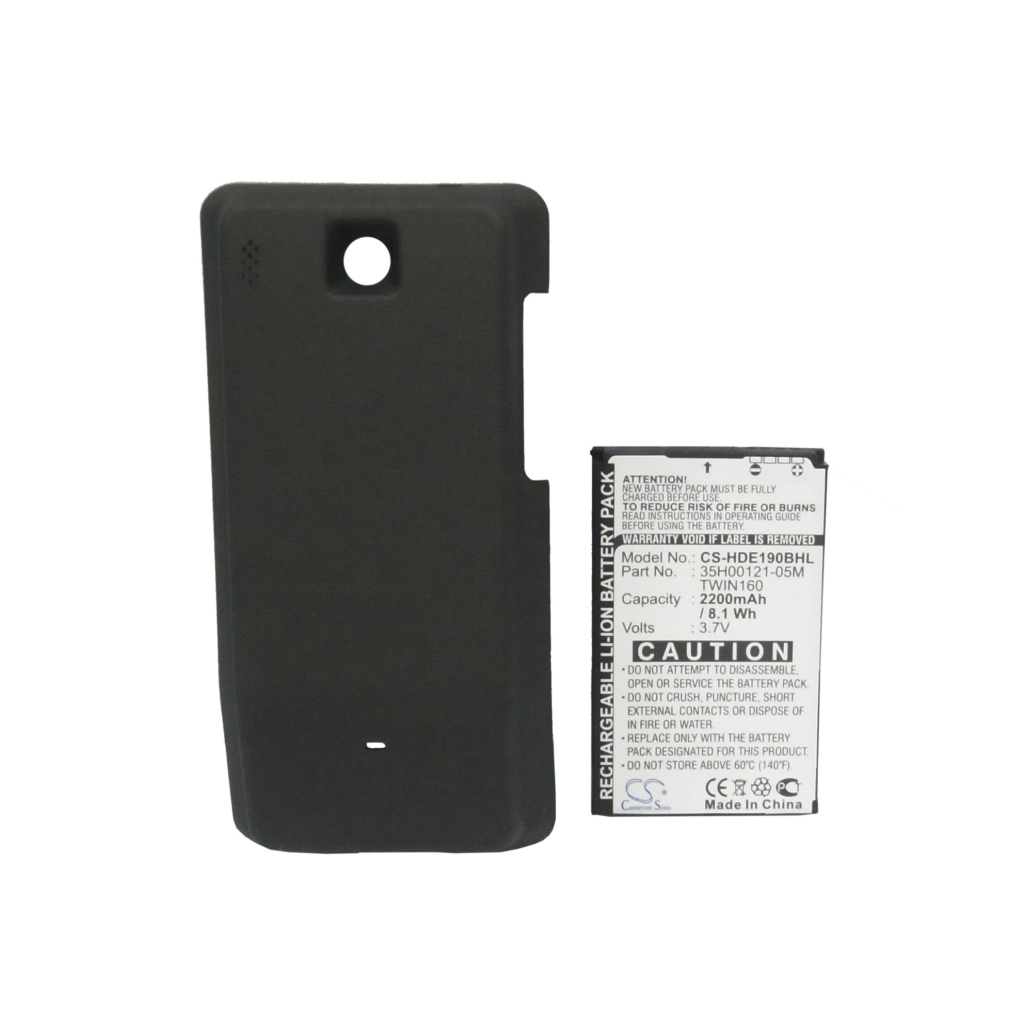 Cameron Sino CS-HDE190BHL pohľad na predný štítok: 2200mAh 3,7V, tmavý rozšírený zadný kryt