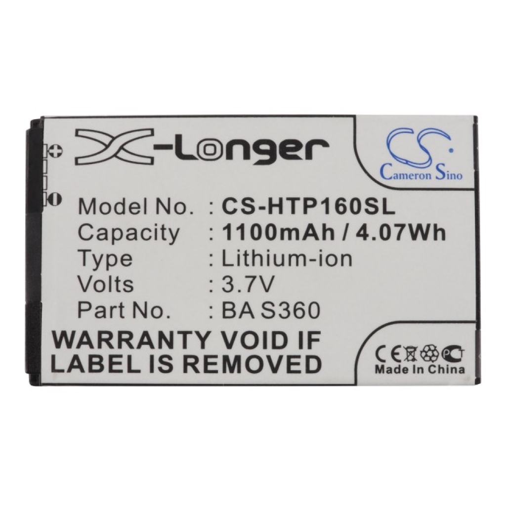 Cameron Sino CS-HTP160SL 3,7V 1100mAh Li-ion baterie HTC přední