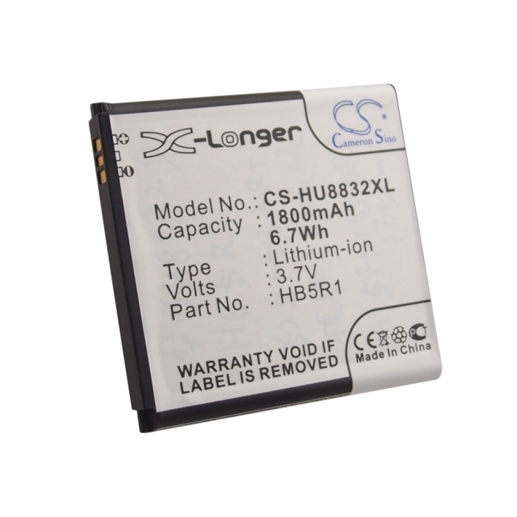 Cameron Sino X-Longer CS-HU8832XL čitateľný pohľad na štítok: 1800mAh 6,7Wh 3,7V HB5R1