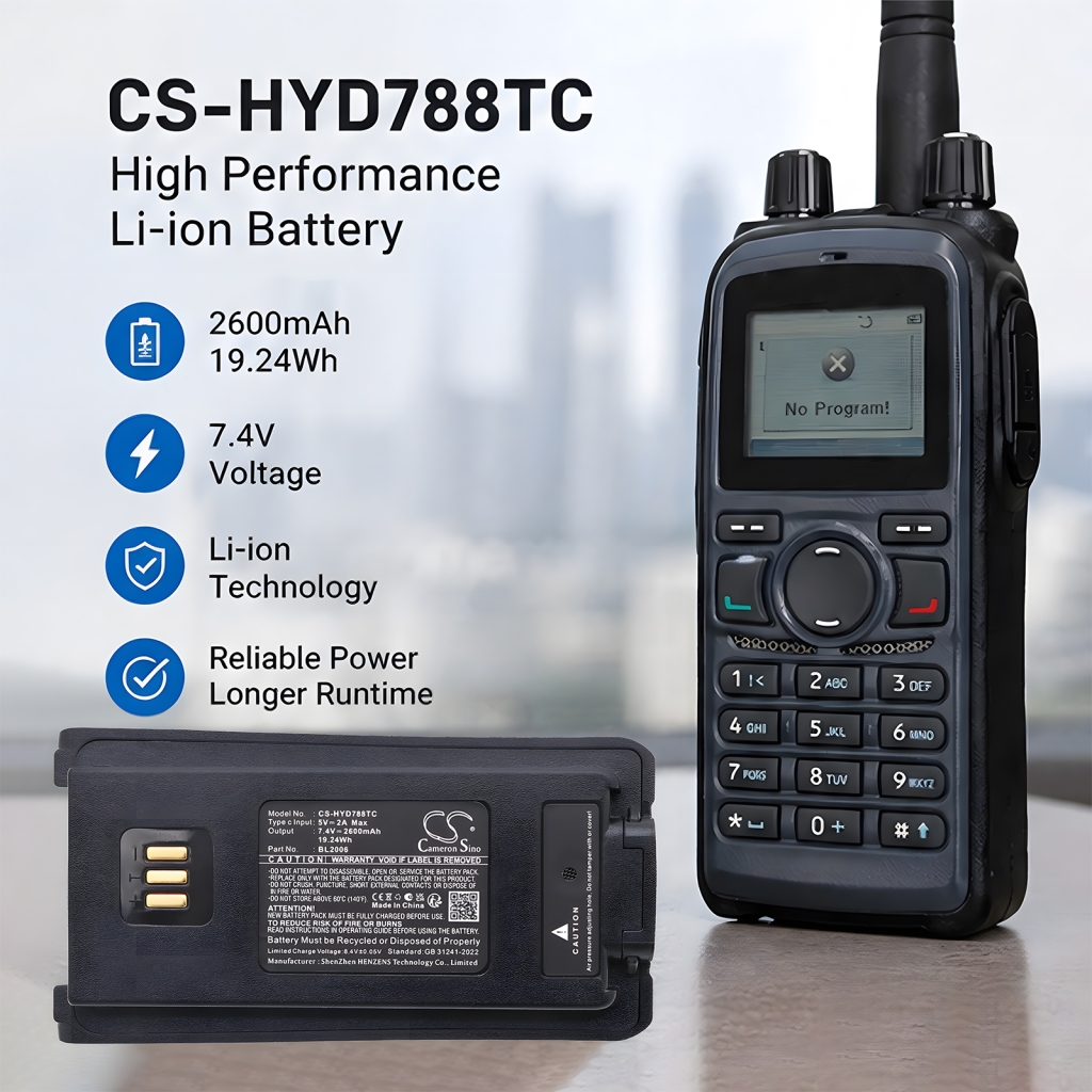 Cameron Sino CS-HYD788TC batéria s Hytera DMR vysielačkou: 7,4V 2600mAh
