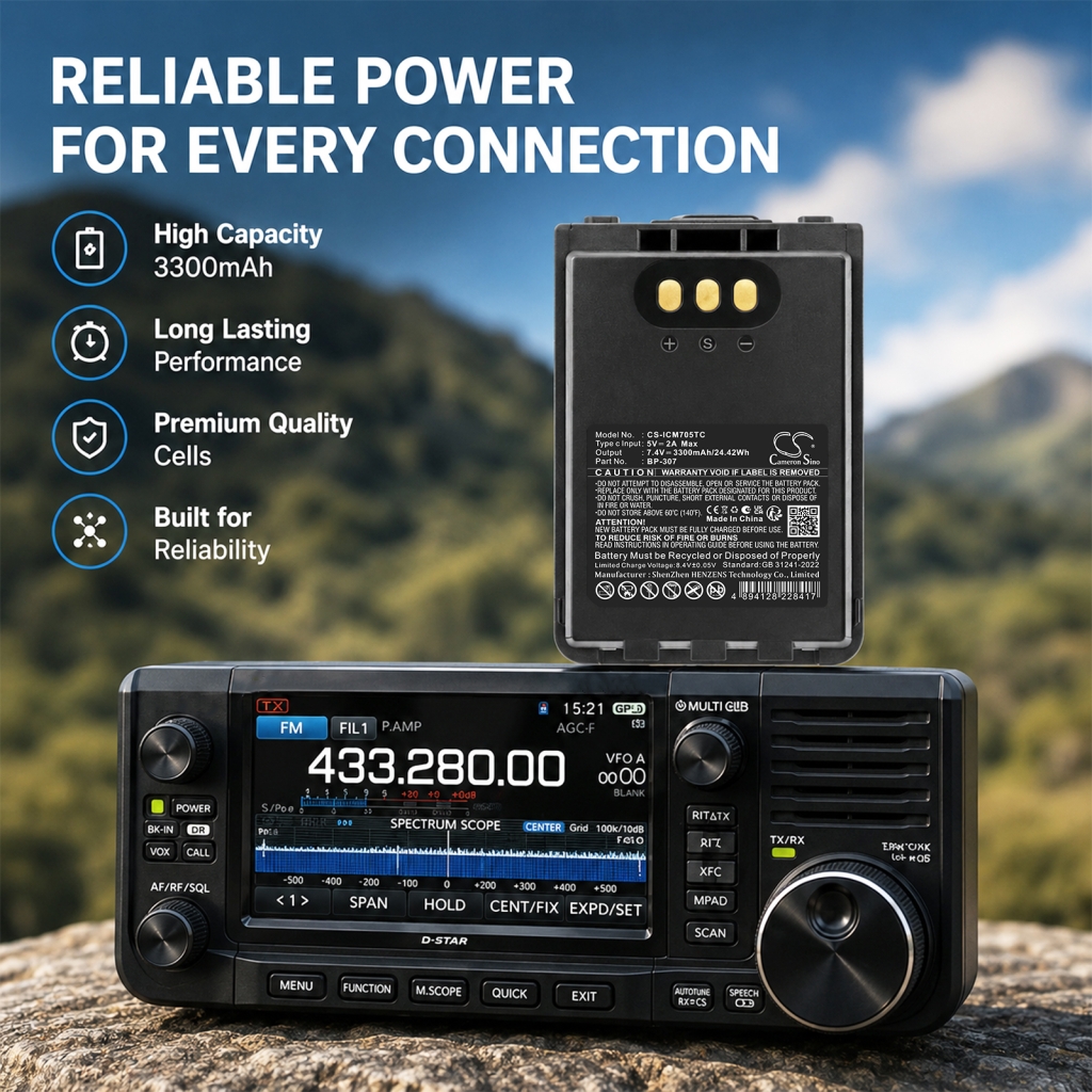 Battery compatible with Icom CS-ICM705TC