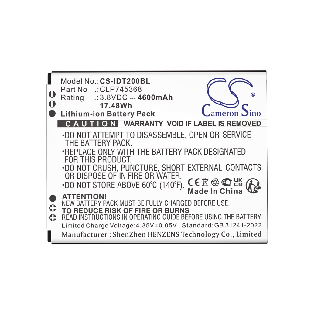 BarCode, Scanner Battery Idata CS-IDT200BL