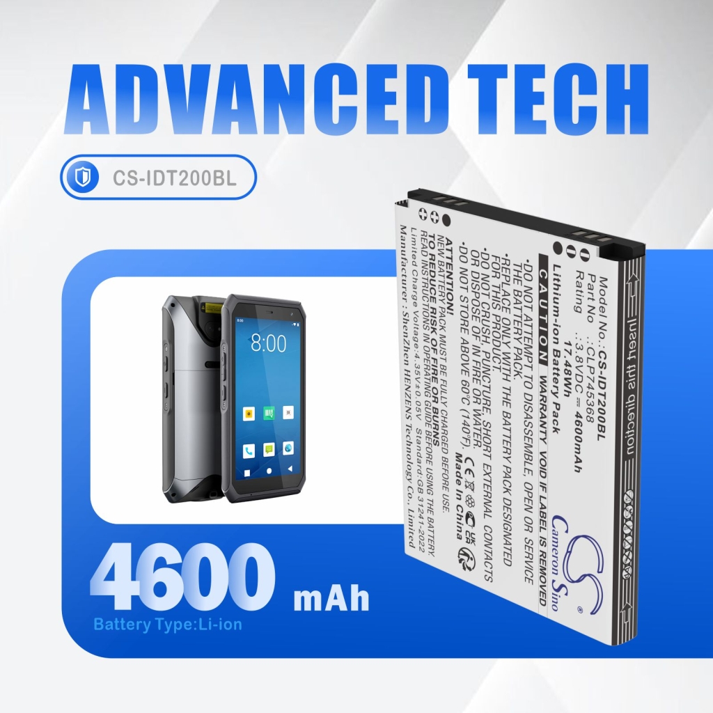 BarCode, Scanner Battery Idata CS-IDT200BL
