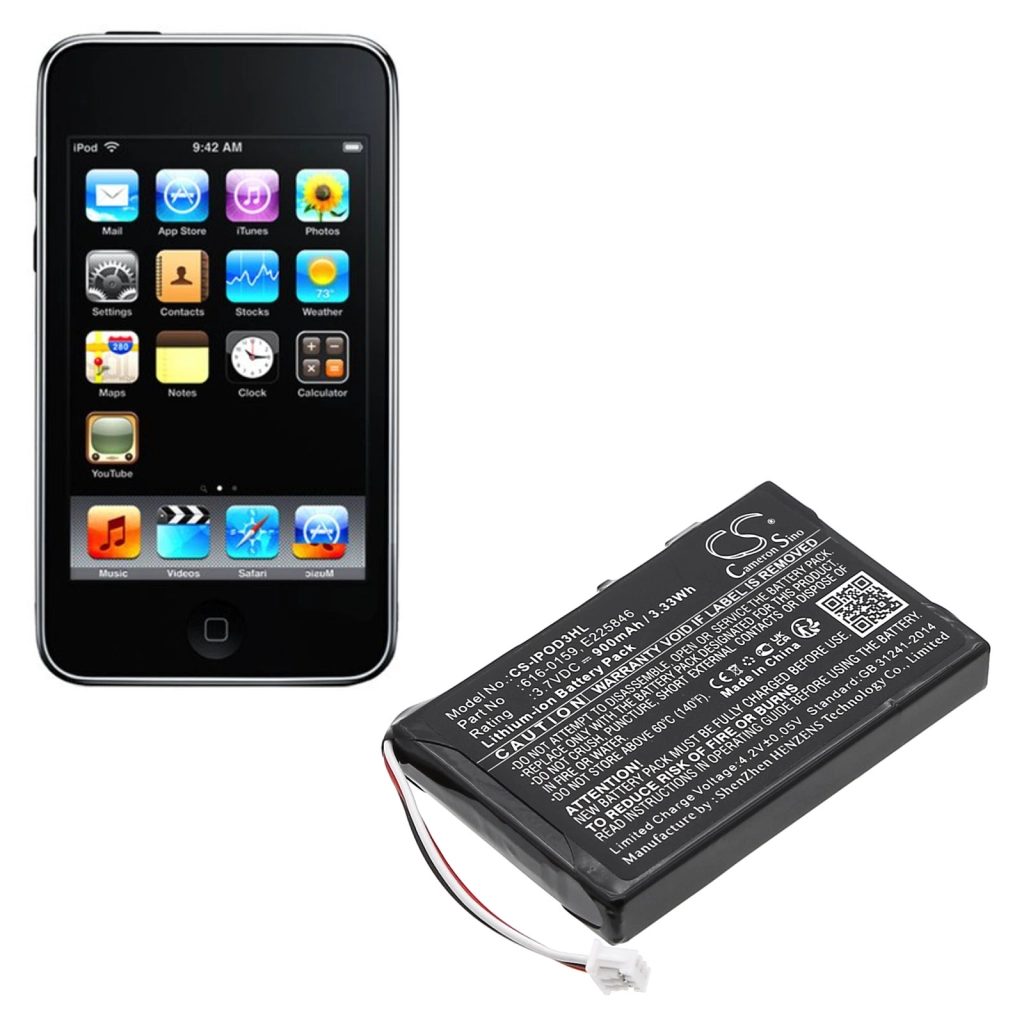 MP3, MP4, PMP Battery Apple CS-IPOD3HL
