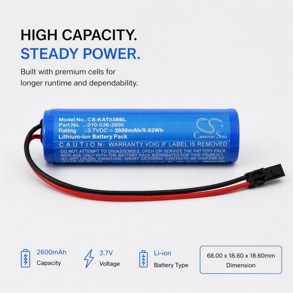 Cameron Sino CS-KAT038BL – detail s rozměry 68x18,6mm, 2600mAh 3,7V