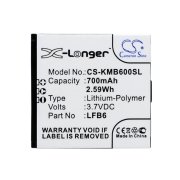CS-KMB600SL<br />Batérie pre   nahrádza batériu LFB6