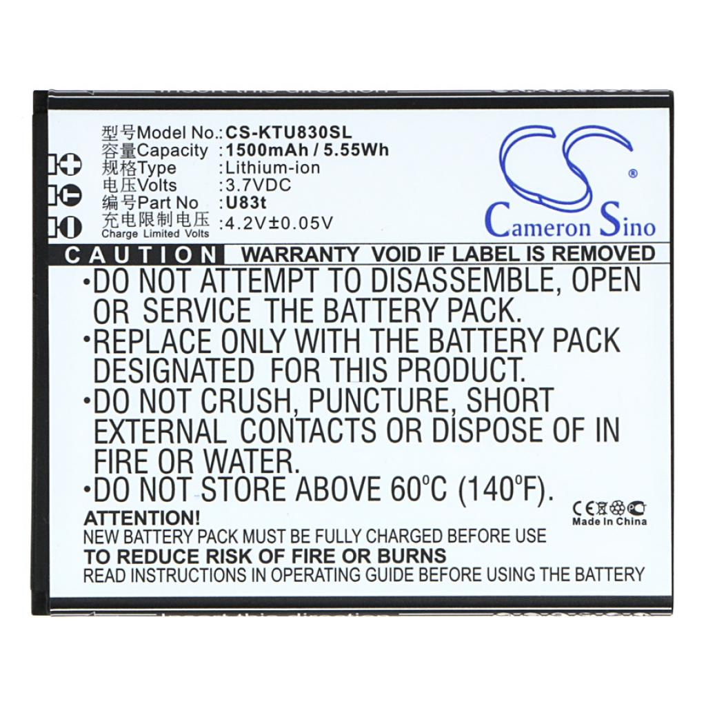 Batérie pre mobilné telefóny K-Touch CS-KTU830SL