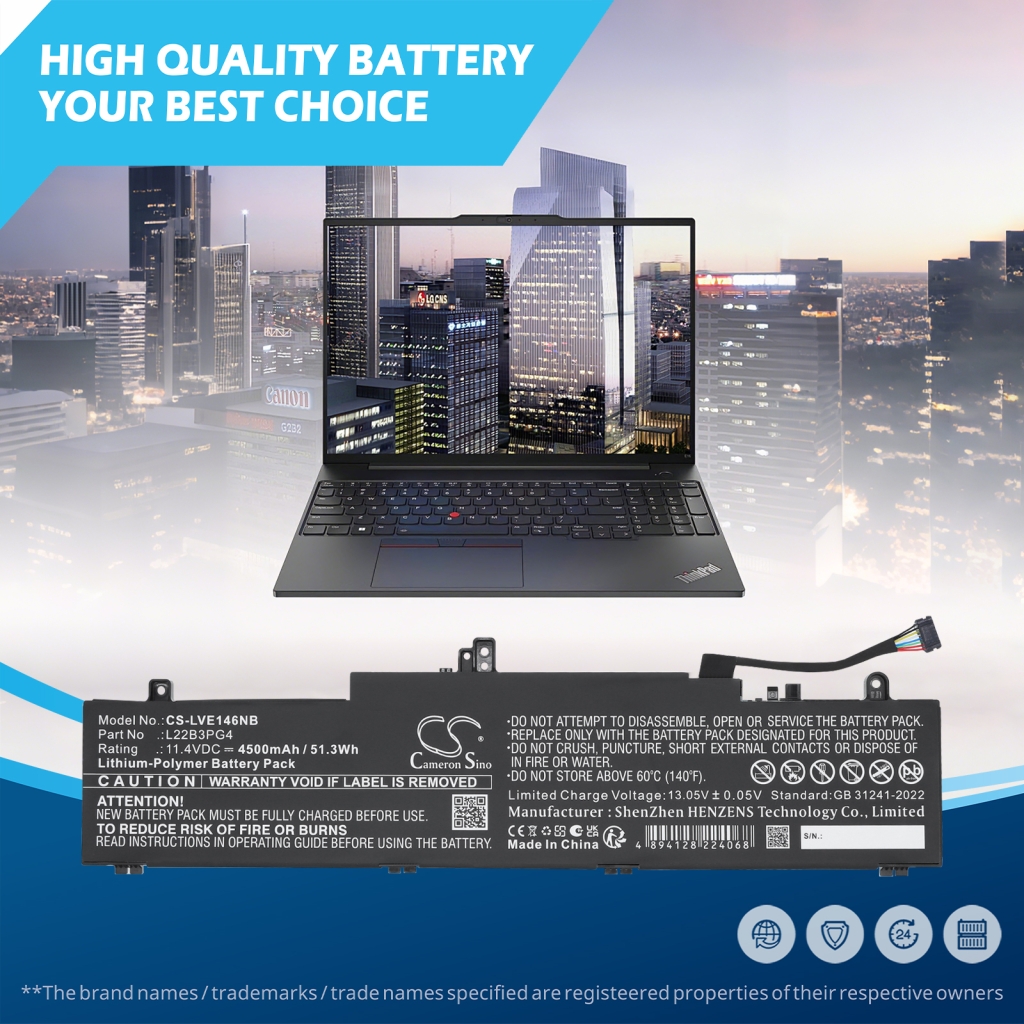 Baterie kompatibilní s Lenovo CS-LVE146NB