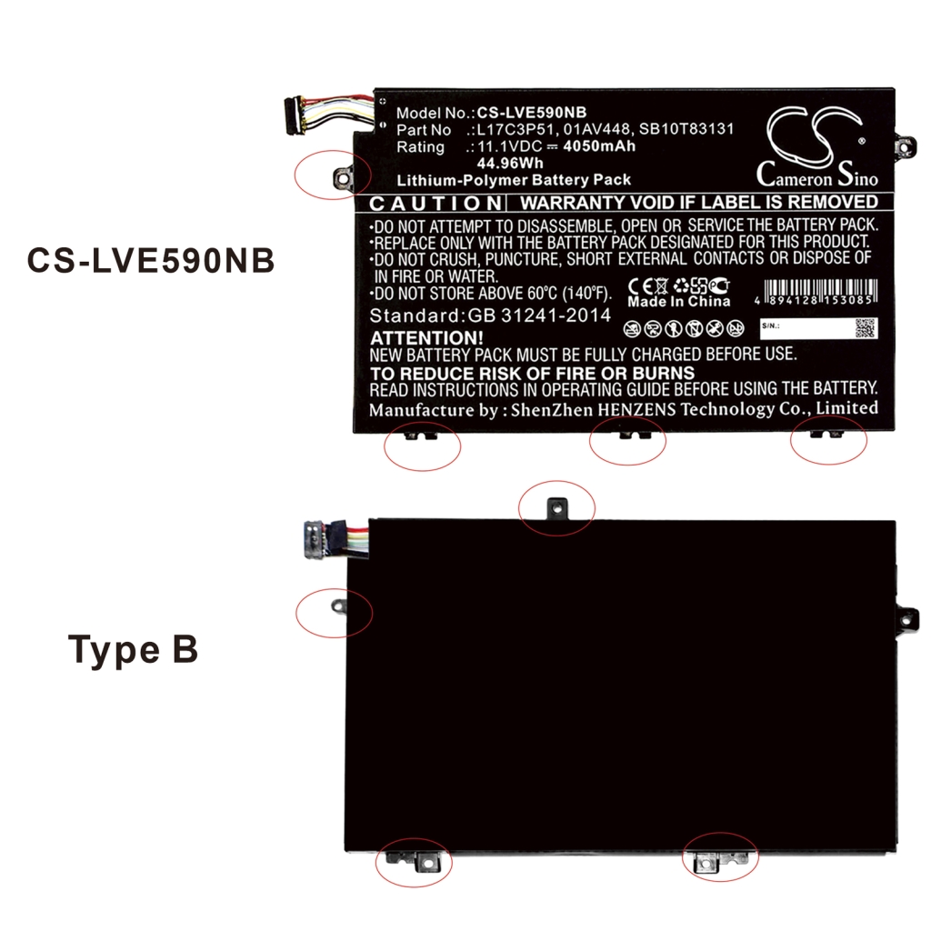 Baterie do notebooků Lenovo CS-LVE590NB