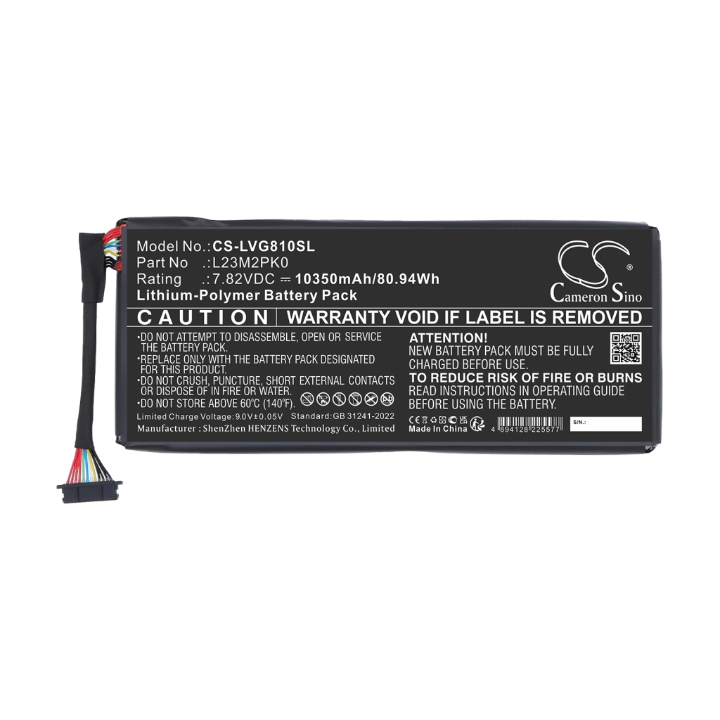 Battery compatible with Lenovo CS-LVG810SL