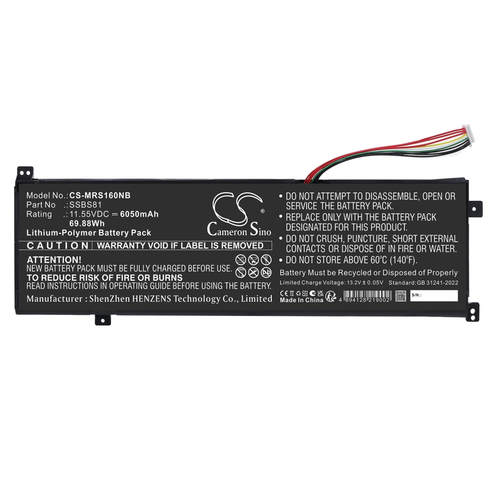 Baterie kompatibilní s Mechrevo CS-MRS160NB