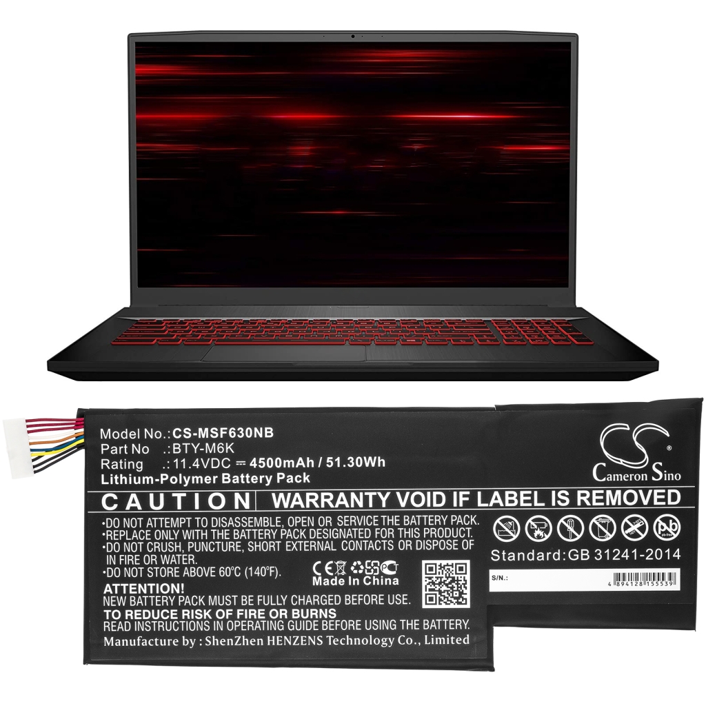 Batéria notebooku MSI CS-MSF630NB