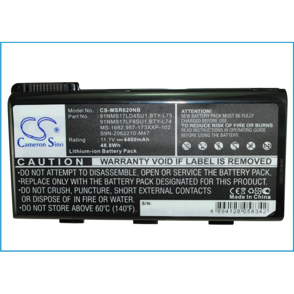 Notebook battery MSI MS-1683