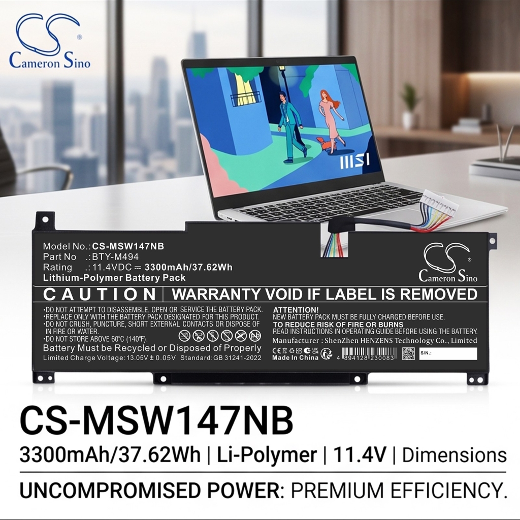 Baterie kompatibilní s MSI CS-MSW147NB