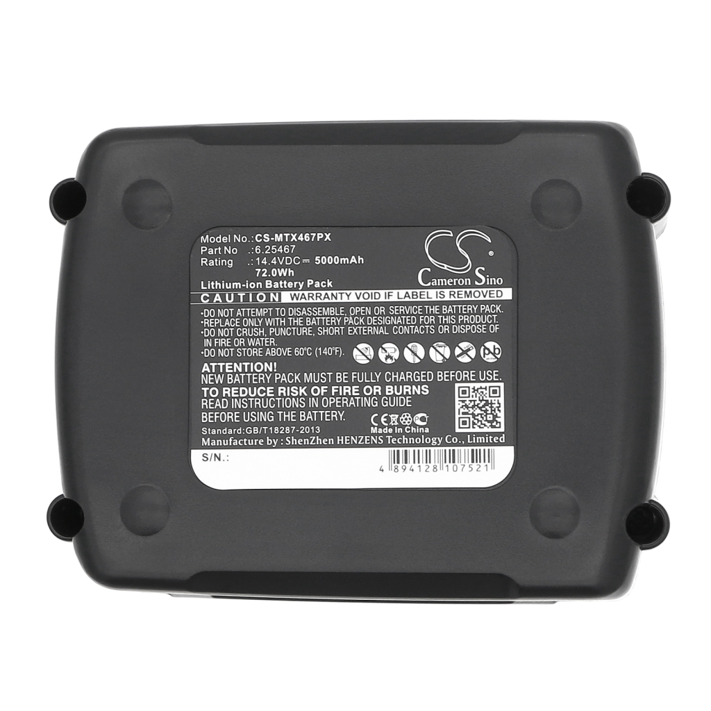 Spodni stitek s parametry 14.4VDC 5000mAh