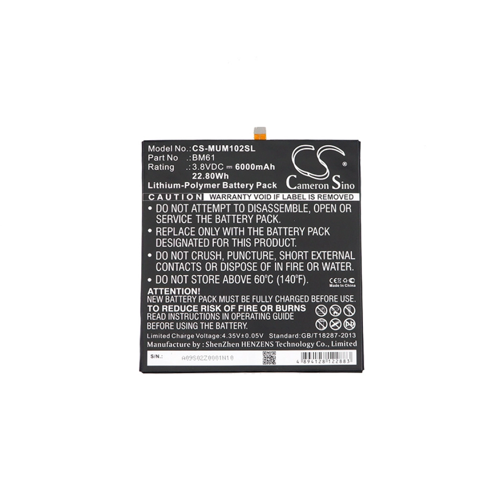 Tablet Battery Xiaomi CS-MUM102SL
