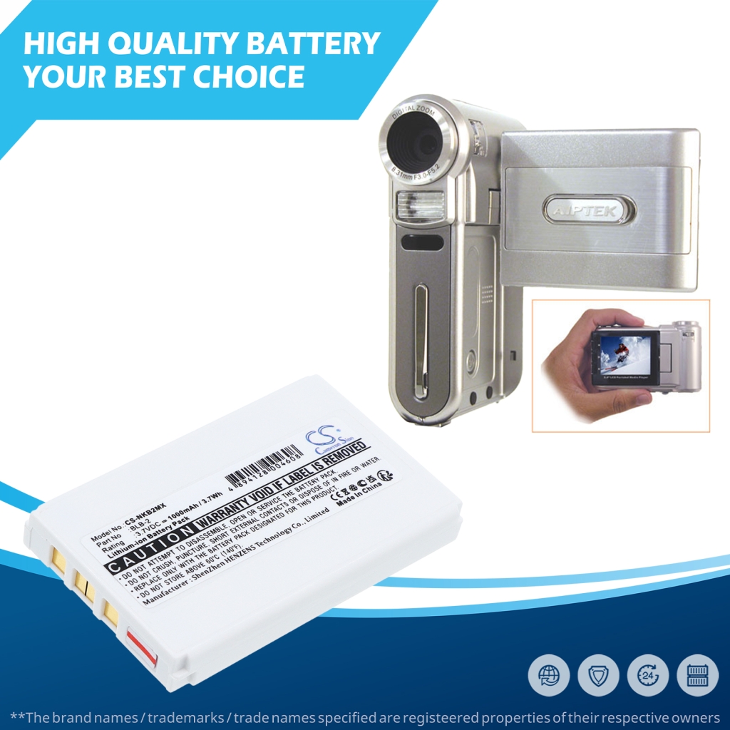 Batéria kompatibilné s Nokia Aiptek G-Shot Mitsuba Mustek SVP Fortuna Bell & howell Technaxx CS-NKB2MX