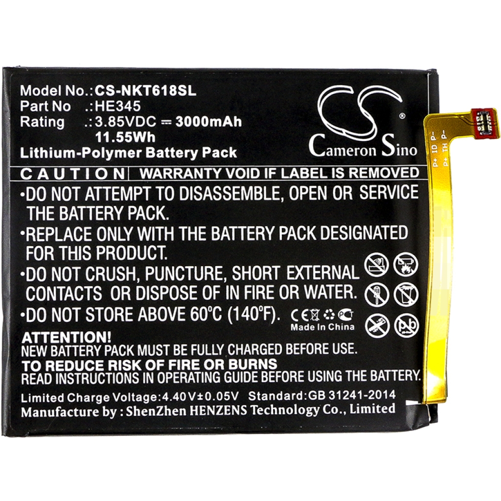 Batérie pre mobilné telefóny Nokia CS-NKT618SL