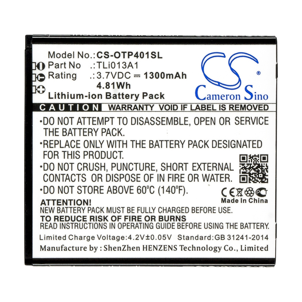Batérie pre mobilné telefóny Alcatel CS-OTP401SL