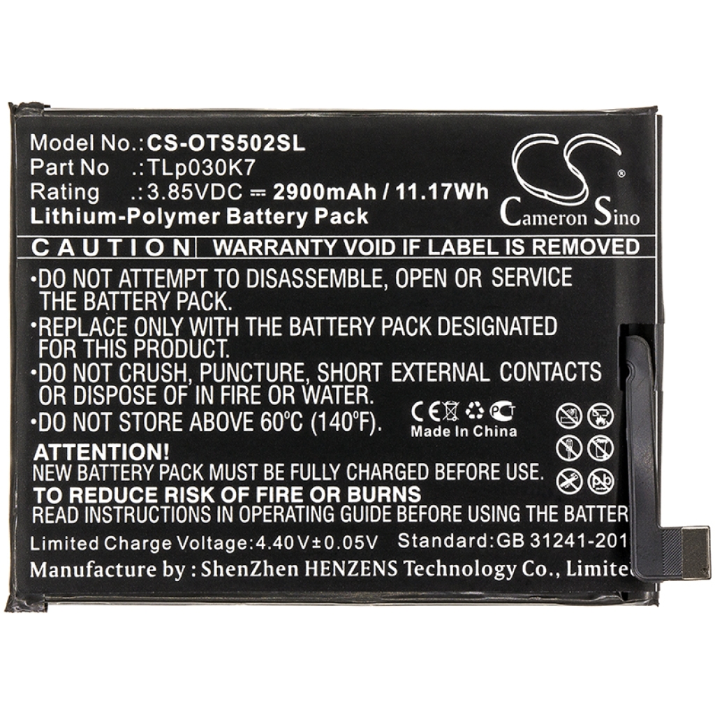 Batérie pre mobilné telefóny Alcatel CS-OTS502SL