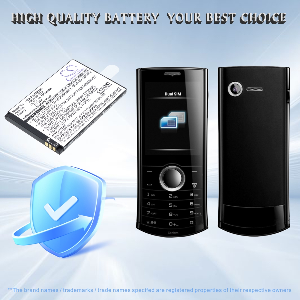 Battery for Philips Xenium K700 CS-PHX503SL