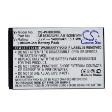Kompatibilní náhrada baterie za Philips AB1530AWM,AB1530BWM