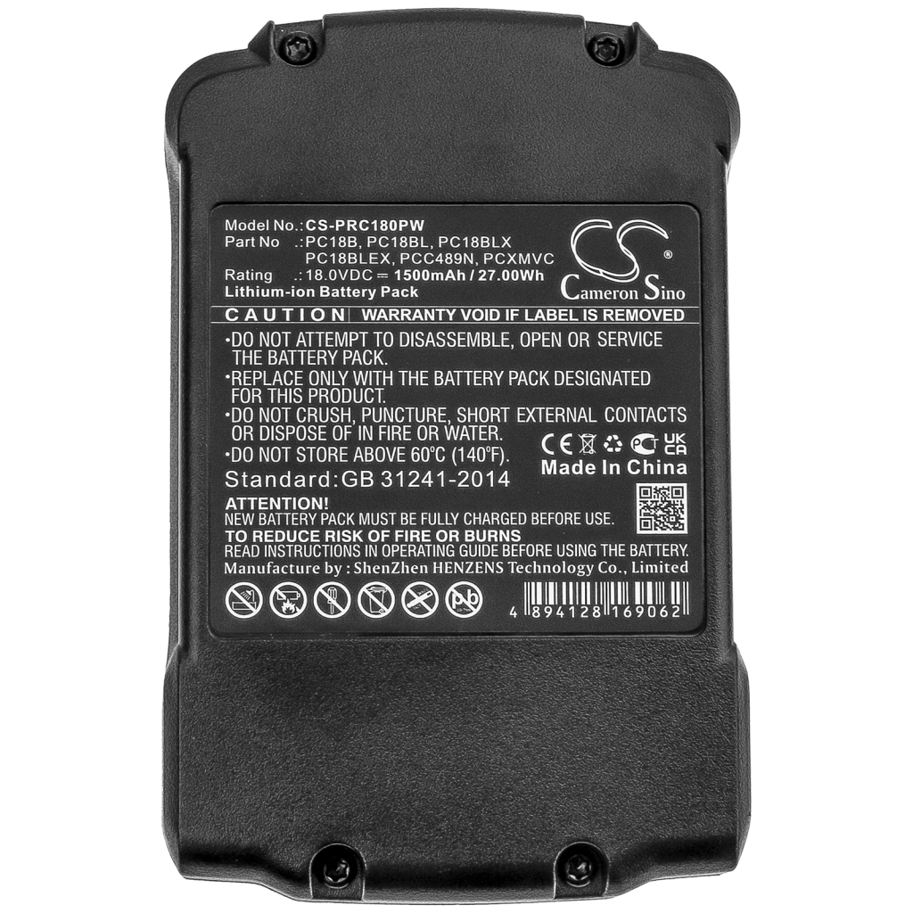 Priemyselné batérie Porter cable CS-PRC180PW