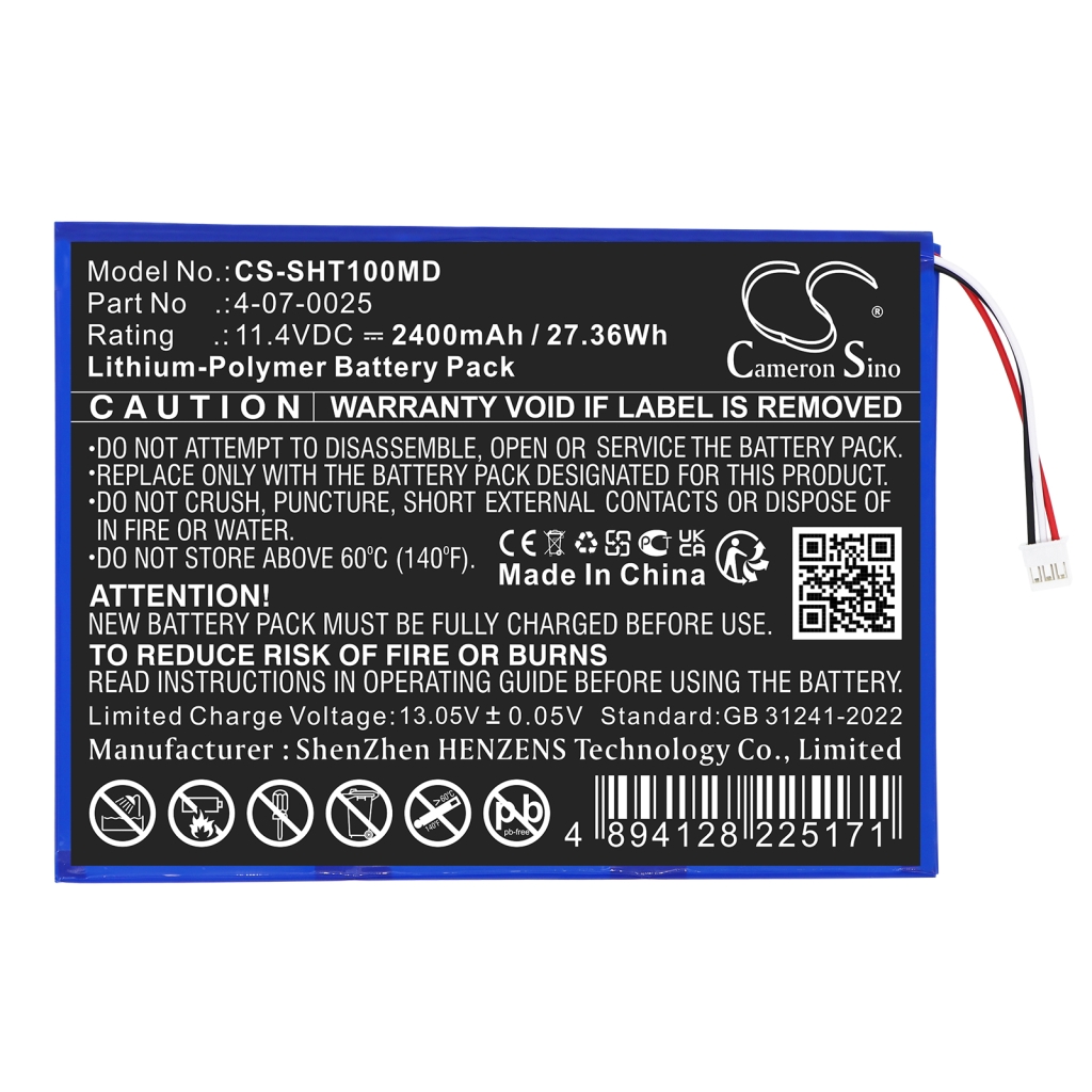 Battery compatible with Schiller CS-SHT100MD