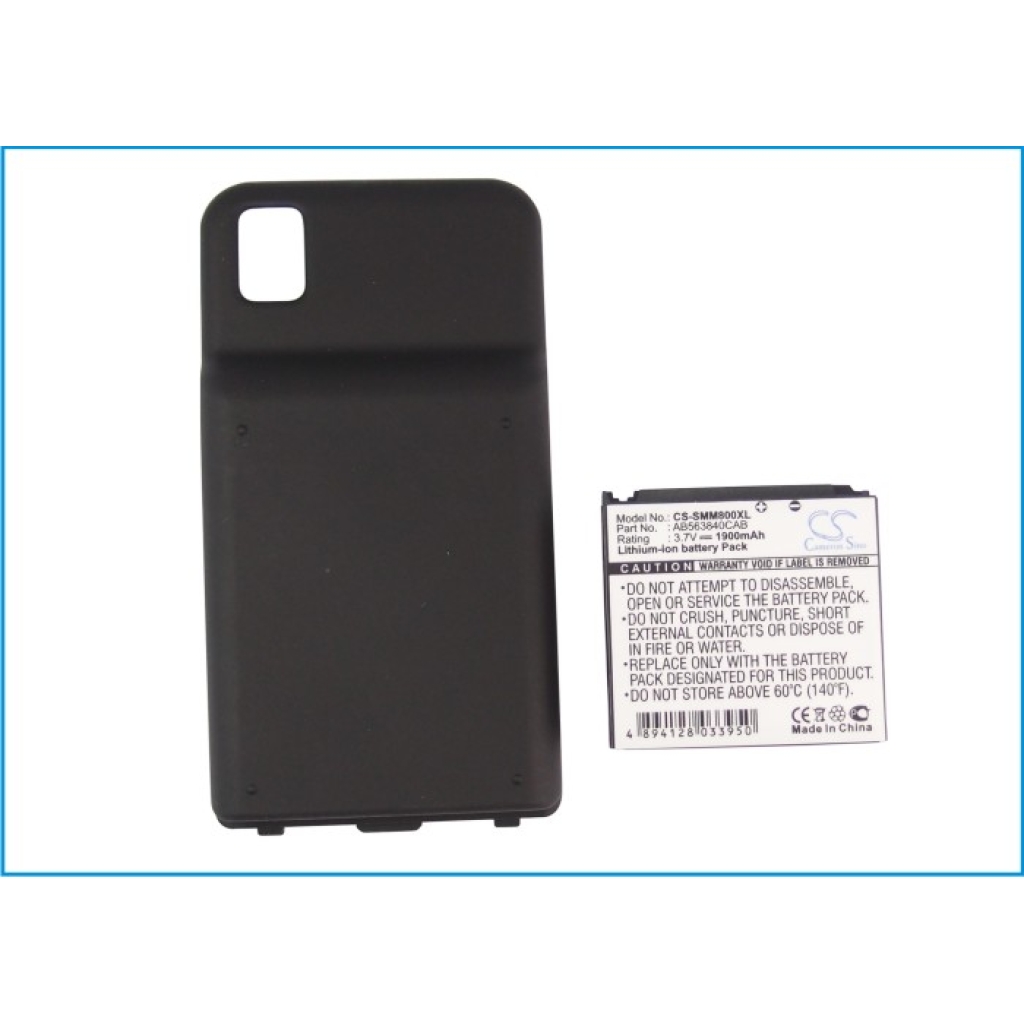 Batteries compatible with Samsung Instinct M800 CS-SMM800XL