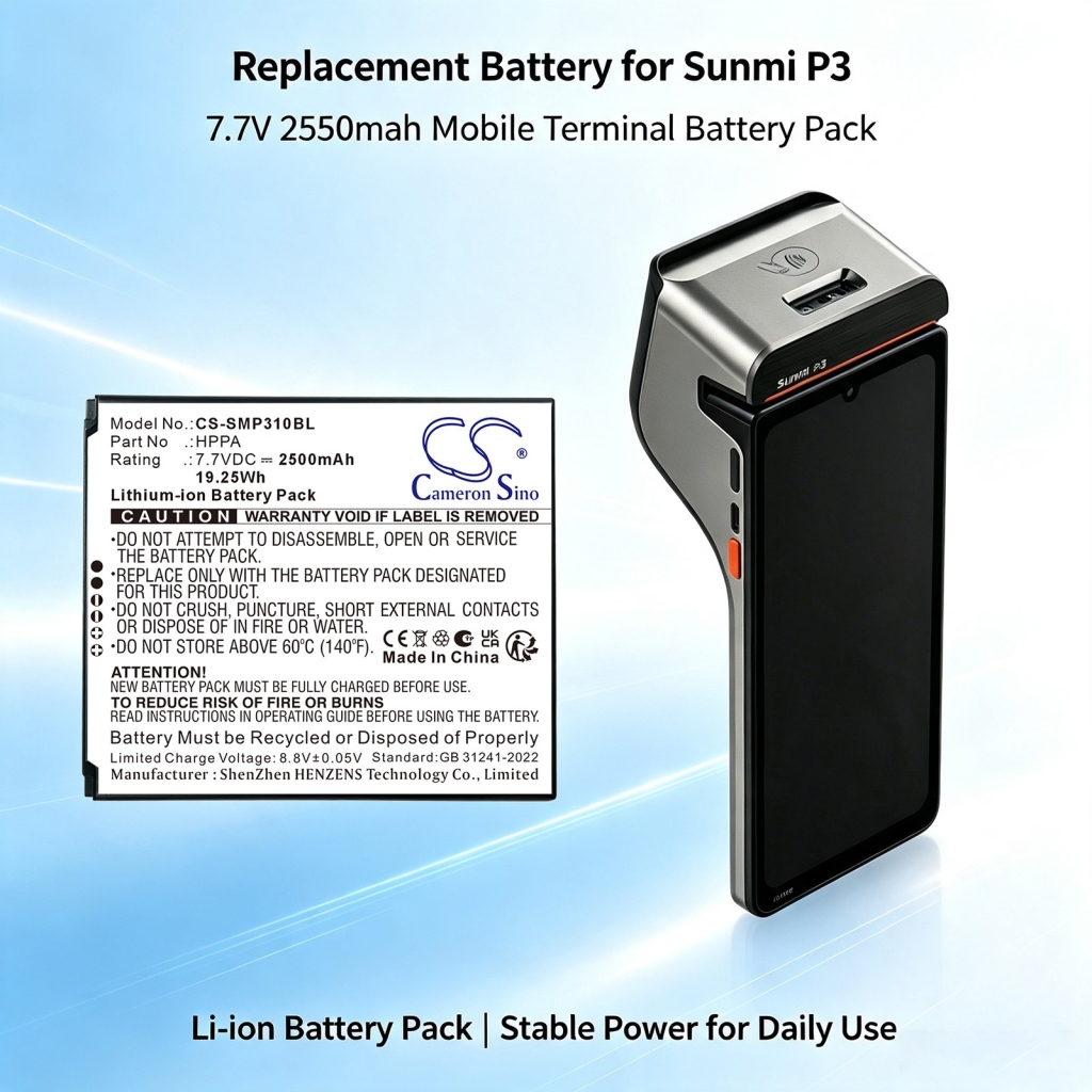 Baterie kompatibilní s Sunmi CS-SMP310BL