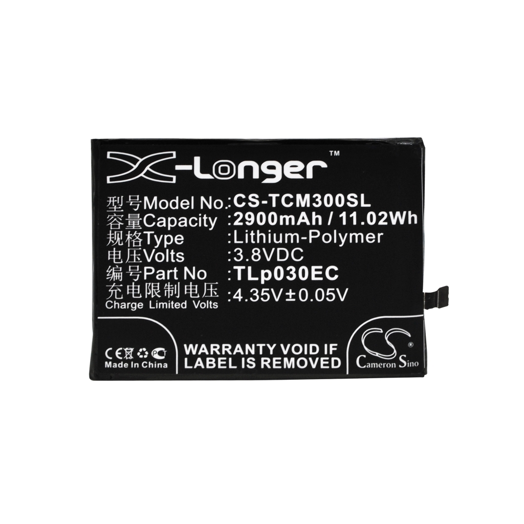 Battery compatible with TCL CS-TCM300SL