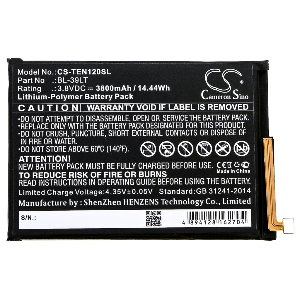 Batérie pre mobilné telefóny Tecno CS-TEN120SL
